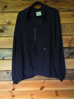 STYLUS Women's Navy Zip-Front Pullover Sweatshirt